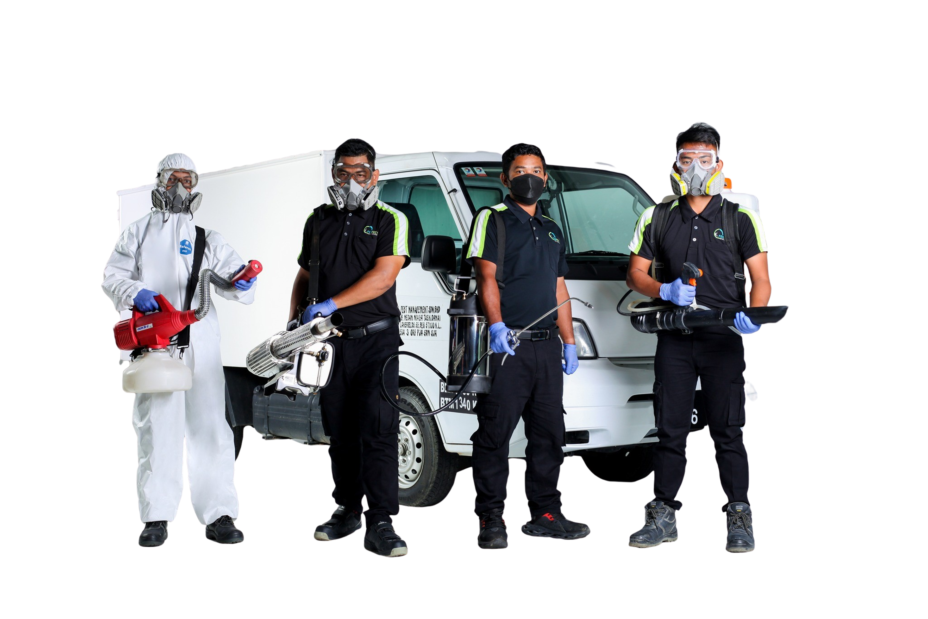 Perfection pest control team and van